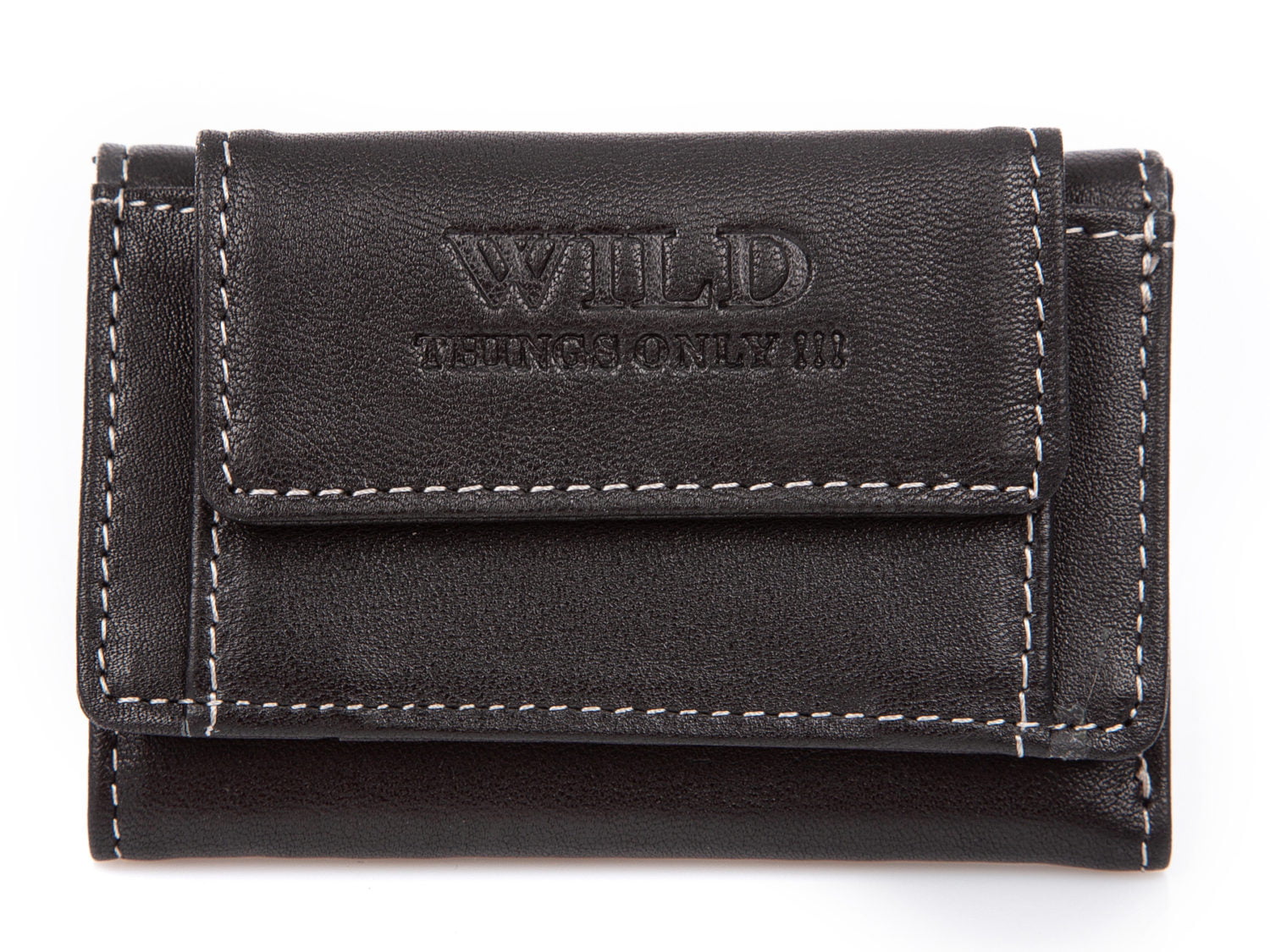 Mały czarny portfel męski skórzany Wild