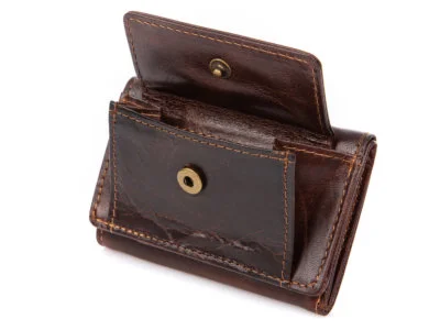 Mały ciemno brązowy portfel męski skórzany Wild - obrazek 7