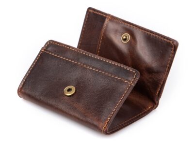Mały ciemno brązowy portfel męski skórzany Wild - obrazek 5