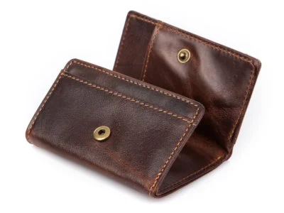 Mały ciemno brązowy portfel męski skórzany Wild - obrazek 5