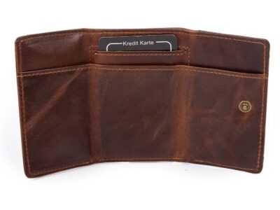 Mały ciemno brązowy portfel męski skórzany Wild - obrazek 6