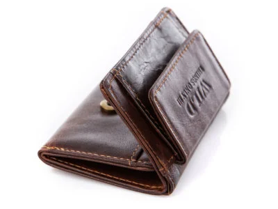 Mały ciemno brązowy portfel męski skórzany Wild - obrazek 4