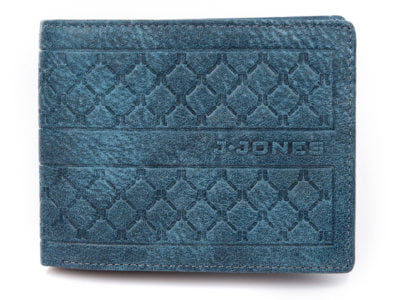 Nowoczesny portfel męski skórzany niebieski J Jones