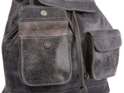 Skórzany plecak damski szary w stylu vintage SERGEJ - obrazek 9