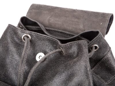 Skórzany plecak damski szary w stylu vintage SERGEJ - obrazek 12