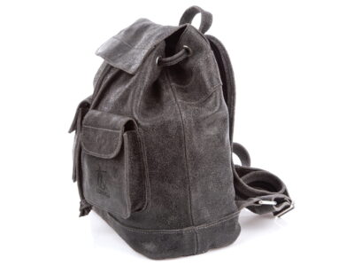 Skórzany plecak damski szary w stylu vintage SERGEJ - obrazek 4