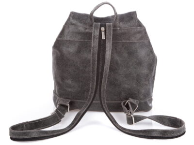 Skórzany plecak damski szary w stylu vintage SERGEJ - obrazek 5