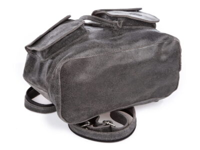 Skórzany plecak damski szary w stylu vintage SERGEJ - obrazek 8