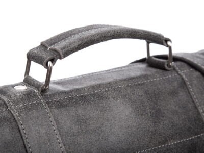 Skórzana torba męska A4 szara w stylu vintage SERGEJ - obrazek 17