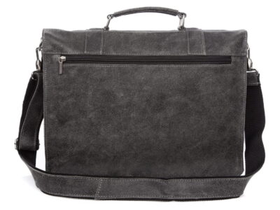 Skórzana torba męska A4 szara w stylu vintage SERGEJ - obrazek 4