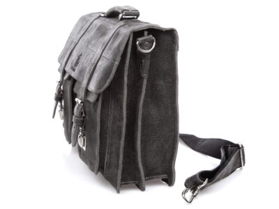 Skórzana torba męska A4 szara w stylu vintage SERGEJ - obrazek 6