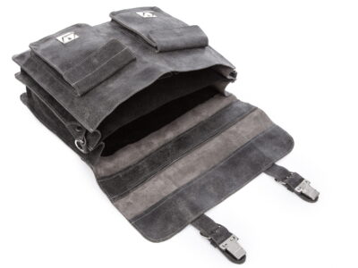 Skórzana torba męska A4 szara w stylu vintage SERGEJ - obrazek 10