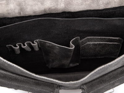 Skórzana torba męska A4 szara w stylu vintage SERGEJ - obrazek 15