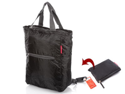 Plecako-torba składana zakupowa czarna lekka