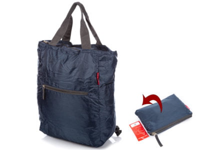 Granatowy plecak i torebka w jednym składana