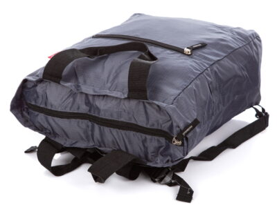 Torba i plecak w jednym składana do małej saszetki szara - obrazek 4