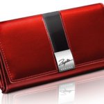 Poziomy czerwony portfel damski lakierowany z czarnym paskiem Zagatto ZG-100-SH FX RED