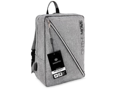 Szary plecak z USB średni Zagatto On the move ZG16 - obrazek 6
