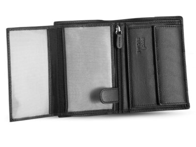 Portfel męski skórzany czarny z czerwonym paskiem Zagatto - obrazek 5