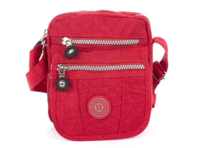 Mała czerwona materiałowa torebka damska Bag Street