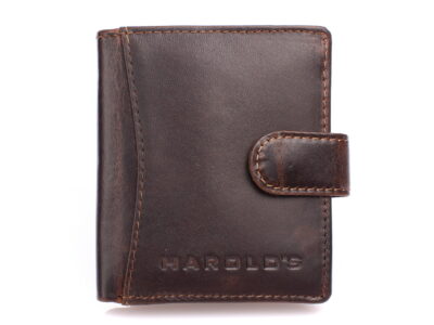 Portfel męski skórzany ciemnobrązowy do kieszeni