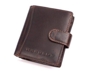 Kieszonkowy portfel męski skórzany ciemny brąz Harold's - obrazek 2