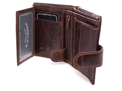 Kieszonkowy portfel męski skórzany ciemny brąz Harold's - obrazek 7