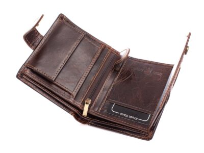 Kieszonkowy portfel męski skórzany ciemny brąz Harold's - obrazek 6