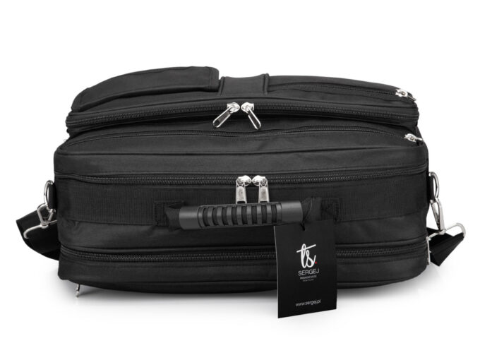 Widok od góry - solidna rączka i mocne pullery zamków błyskawicznych.