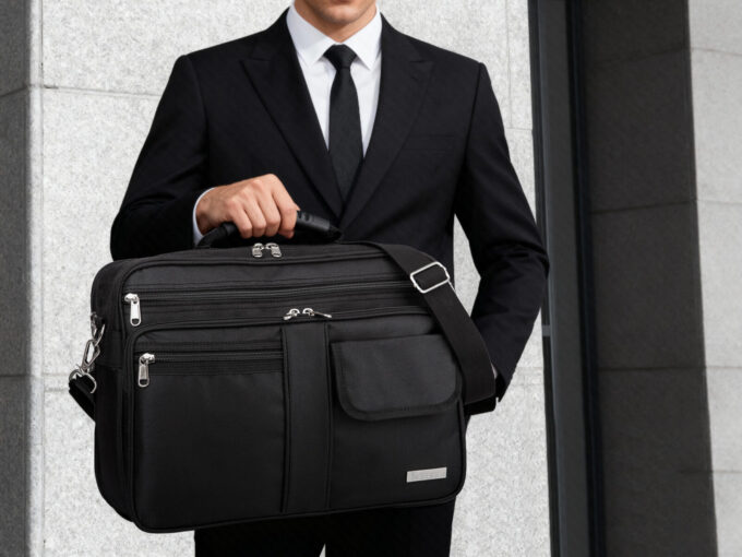 Zdjęcie torby SERGEJ URBAN trzymanej przez mężczyznę