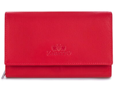 Skórzany portfel damski ZAGATTO gładki czerwony - obrazek 4