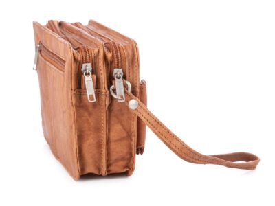 Saszetka męska na dokumenty dwukomorowa jasny brąz Bag Street - obrazek 2