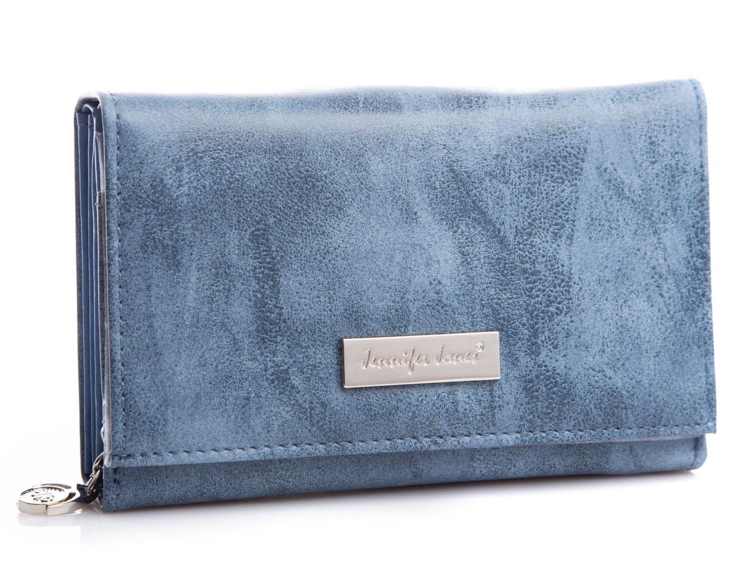 Średni portfel damski jasno niebieski Jennifer Jones