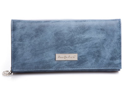 Poziomy duży portfel damski w kolorze jasnego jeansu Jennifer Jones 1109
