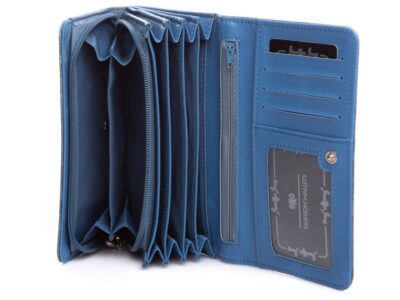 Duży portfel damski kolor jasnego jeansu Jennifer Jones - obrazek 5