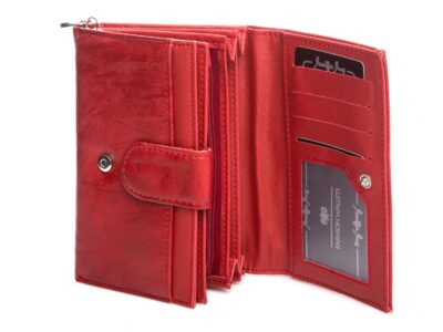 Portmonetka damska w kolorze czerwonym eko skóra Jennifer Jones - obrazek 4