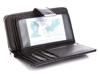 Duży portfel damski czarny lakierowany Jennifer Jones - obrazek 5