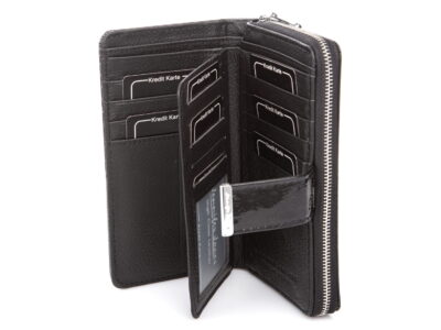 Duży portfel damski czarny lakierowany Jennifer Jones - obrazek 7