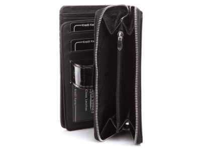 Duży portfel damski czarny lakierowany Jennifer Jones - obrazek 6