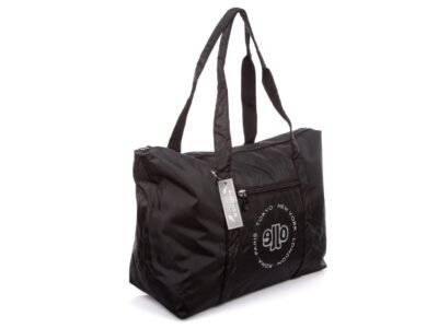 Lekka materiałowa torba podręczna podróżna czarna - obrazek 3