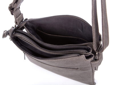 Torebka damska miejska 3-komorowa szara Jennifer Jones - obrazek 9