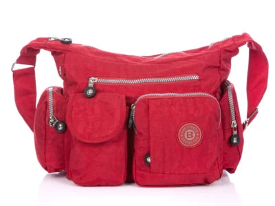 Czerwona materiałowa torebka z kieszonkami Bag Street