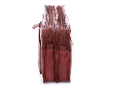 Saszetka męska na dokumenty dwukomorowa ciemny brąz Bag Street - obrazek 4