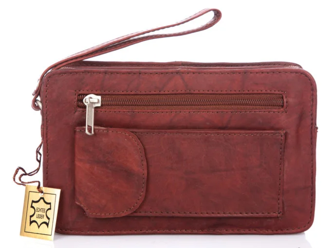 IMG_2220 Ciemnobrązowa skórzana saszetka męska na dokumenty