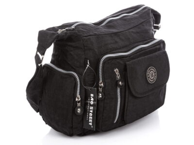 Czarna lekka torba turystyczna z kreszu Bag Street - obrazek 4