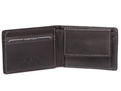 Kieszonkowy męski portfel skórzany czarny J Jones RFID - obrazek 3