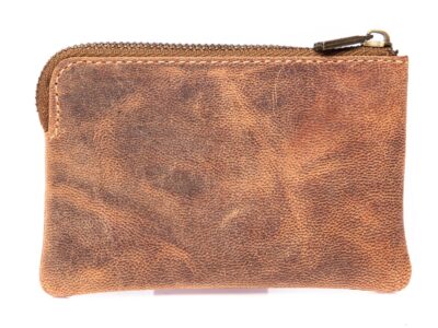 Skórzana saszetka na klucze w kolorze brązowym vintage J Jones - obrazek 3