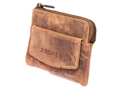 Skórzana saszetka na klucze w kolorze brązowym vintage J Jones - obrazek 2