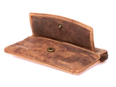 Skórzana saszetka na klucze w kolorze brązowym vintage J Jones - obrazek 5