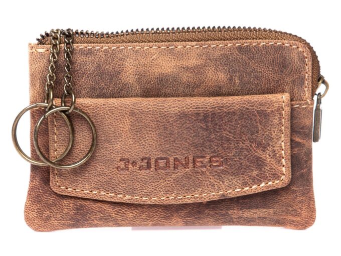 Skórzana saszetka na klucze brązowa vintage